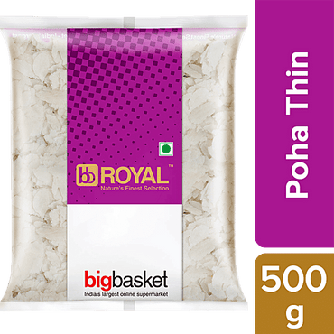 bb Royal Poha/Avalakki/Aval/Chivda - Thin-White Poha, 500 g Pouch - GROFOO