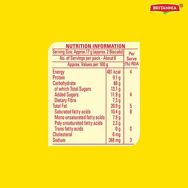 Britannia Nutri Choice Digestive High Fibre Biscuits, 100 g - GROFOO