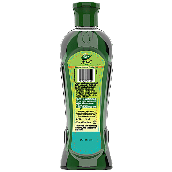 Dabur Amla Hair Oil - For Stronger, Longer & Thicker Hair, Rich In Vitamin C, 90 ml - GROFOO