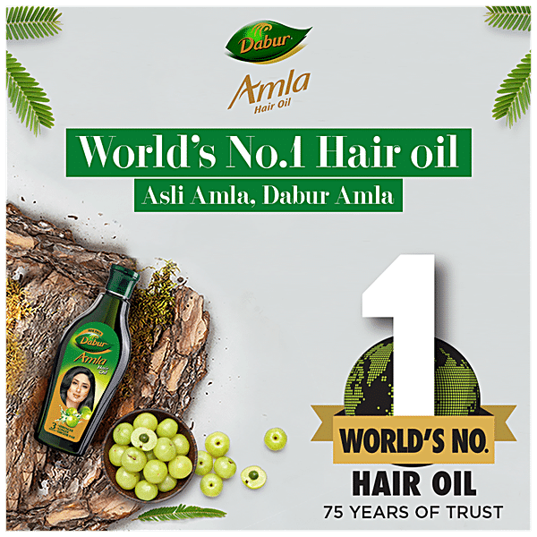 Dabur Amla Hair Oil - For Stronger, Longer & Thicker Hair, Rich In Vitamin C, 90 ml - GROFOO