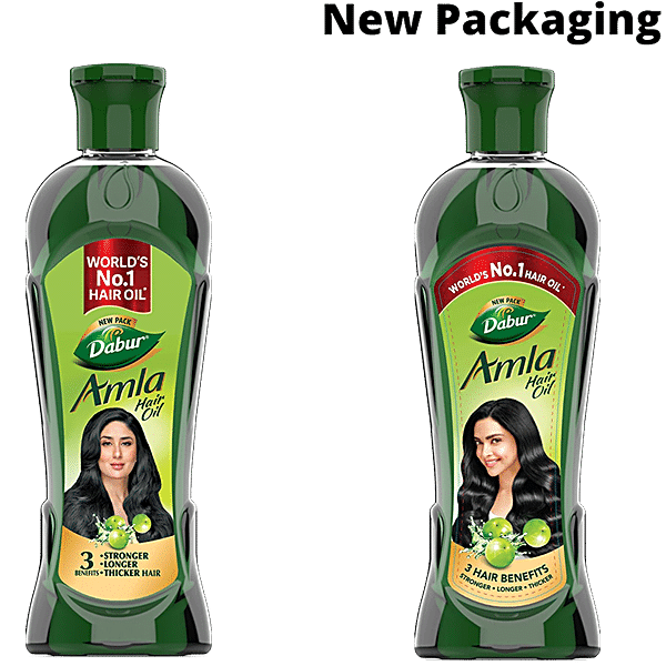 Dabur Amla Hair Oil - For Stronger, Longer & Thicker Hair, Rich In Vitamin C, 90 ml - GROFOO