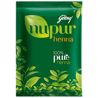 Godrej Nupur Hair Colour Solution - 100% Pure Henna Mehendi, Natural Conditioning & Anti-Dandruff, 75 g - GROFOO