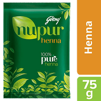 Godrej Nupur Hair Colour Solution - 100% Pure Henna Mehendi, Natural Conditioning & Anti-Dandruff, 75 g - GROFOO