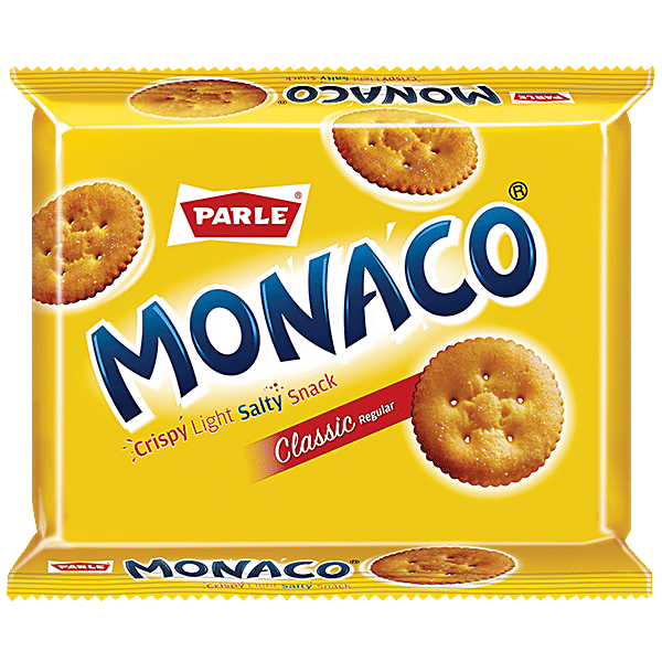 PARLE Monaco Salty Snack Biscuit - Classic Regular, 200 g Pouch - GROFOO