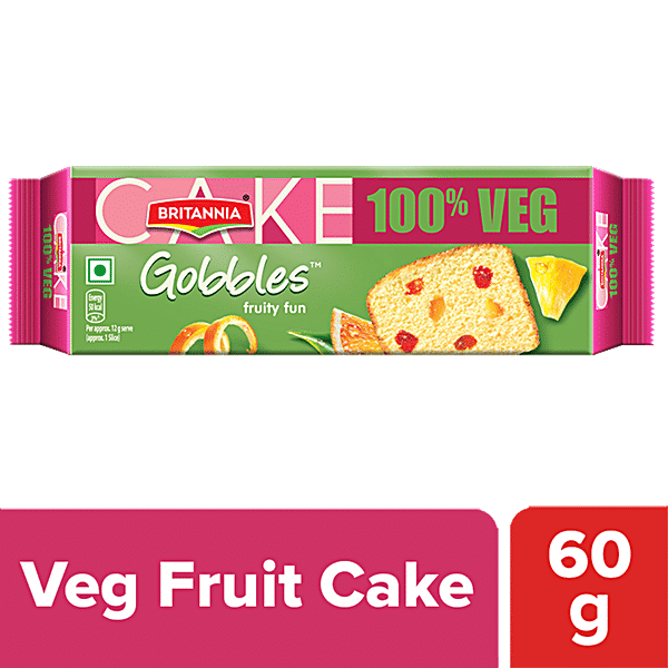 Britannia Gobbles 100% Veg Bar Cake, 60 g - GROFOO