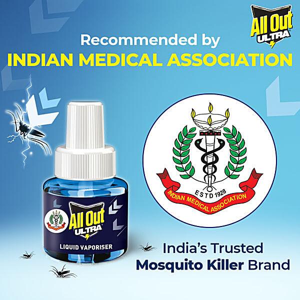 All Out Ultra Liquid Vaporizer Mosquito Repellent Refill - Kills Dengue, Malaria, &amp; Chikungunya Mosquitoes, 45 ml - GROFOO