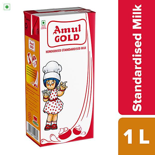 Amul Gold Homogenised Standardised Milk, 1 L - GROFOO