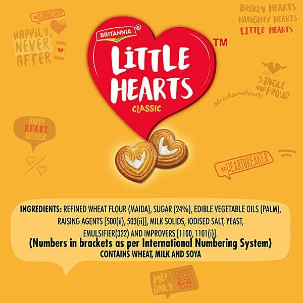 Britannia Britannia Little Hearts Classic - Sugar Sprinkled, Heart Shaped Biscuits, 6x26 g Multi Pack - GROFOO