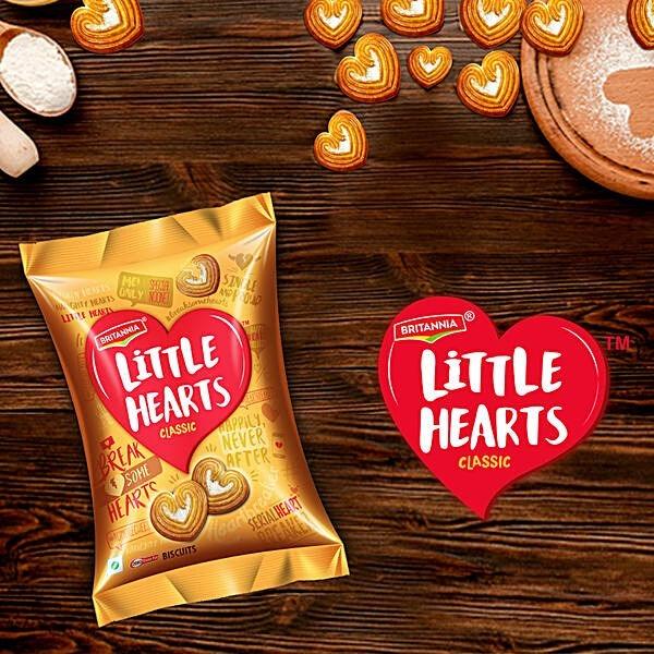 Britannia Britannia Little Hearts Classic - Sugar Sprinkled, Heart Shaped Biscuits, 6x26 g Multi Pack - GROFOO