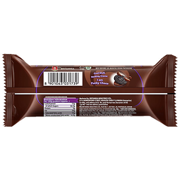 Britannia Treat - Funky Choco Biscuits, 12x60 g Multipack - GROFOO