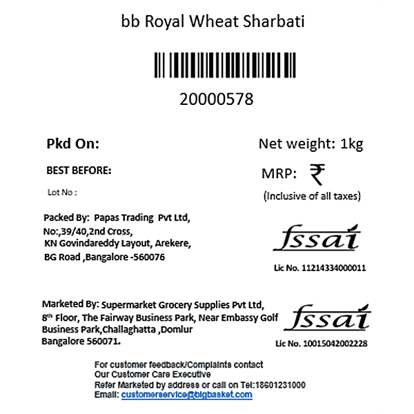 Wheat - Sharbati, 1 kg Pouch - GROFOO