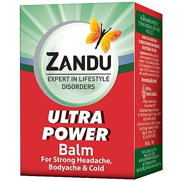 ZANDU Ultra Power Balm - For Quick Pain Relief, Headache, Sprain, 8 ml Bottle - GROFOO