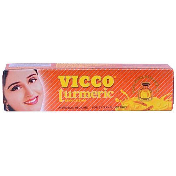 Vicco  Turmeric  Skin Cream - Ayurvedic Medicine, 15 g Tube - GROFOO