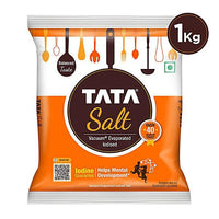 Tata Salt Vacuum Evaporated Iodised Salt - Helps Mental Development, 1 kg Pouch - GROFOO