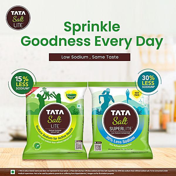 Tata Salt Lite - 15% Low Sodium Iodised Salt, For Healthy Lifestyle, 1 kg Pouch - GROFOO