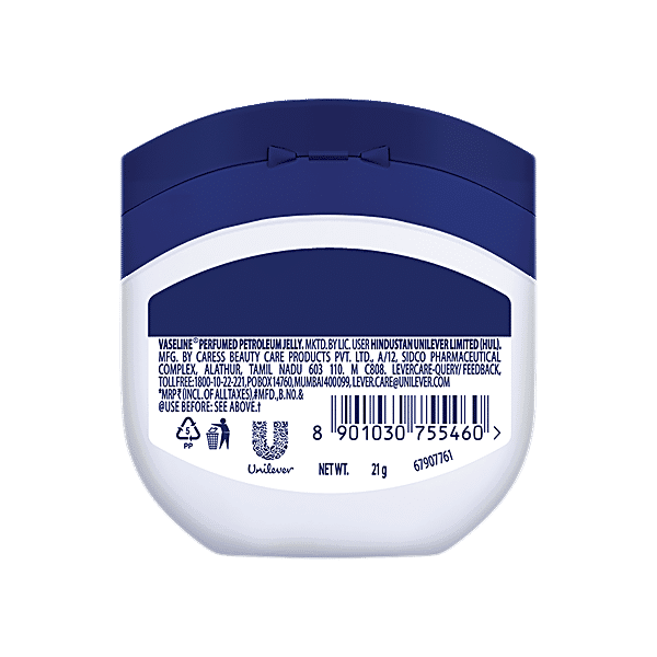 Vaseline Petroleum Jelly - Triple Purified, Moisturising, For Cracked, Dry Skin, 21 g - GROFOO