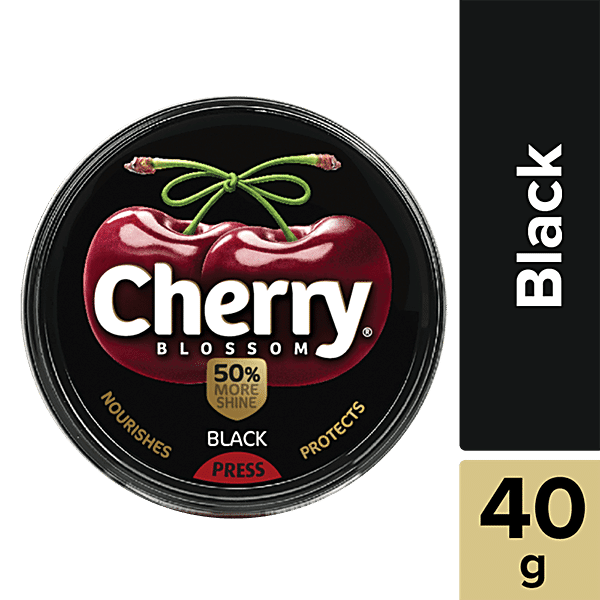 Cherry Blossom Wax Shoe Polish, Black, 40 g - GROFOO