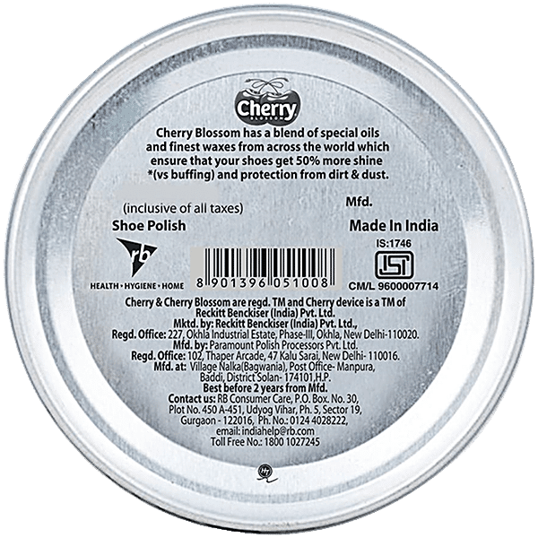 Cherry Blossom Wax Shoe Polish, Black, 15 g - GROFOO