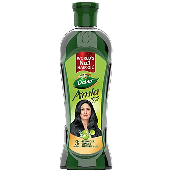 Dabur Amla Hair Oil - For Stronger, Longer & Thicker Hair, Rich In Vitamin C, 180 ml - GROFOO