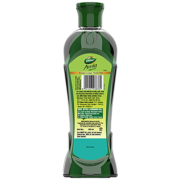 Dabur Amla Hair Oil - For Stronger, Longer & Thicker Hair, Rich In Vitamin C, 180 ml - GROFOO