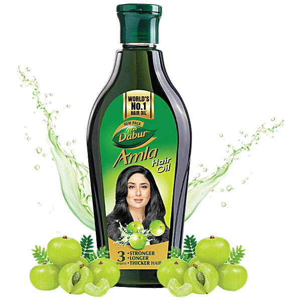 Dabur Amla Hair Oil - For Stronger, Longer & Thicker Hair, Rich In Vitamin C, 180 ml - GROFOO