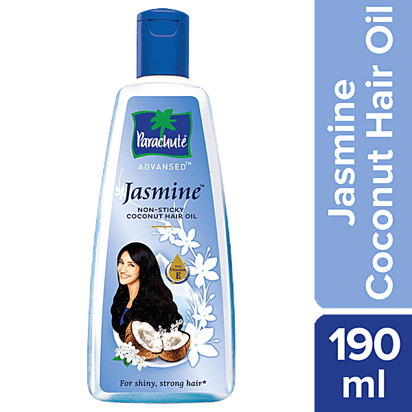 Parachute  Advansed Jasmine Coconut Hair Oil With Vitamin E - Non-Sticky, For Healthy Shiny Hair, 190 ml - GROFOO