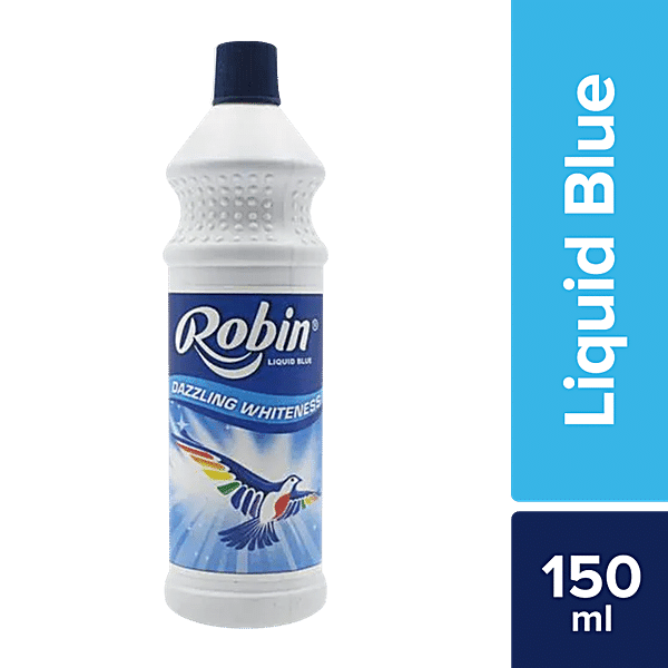 Robin Dazzling White Fabric Whitener, Liquid Blue, 150 ml - GROFOO