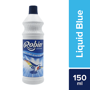 Robin Dazzling White Fabric Whitener, Liquid Blue, 150 ml - GROFOO