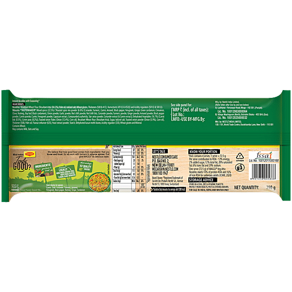 MAGGI  Nutri-Licious Masala Veg Atta Noodles, 290 g Pouch - GROFOO