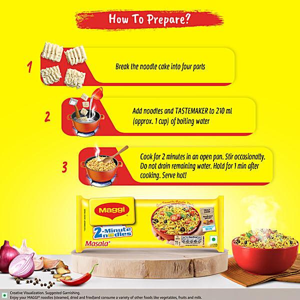 MAGGI  2-Minute Instant Noodles - Masala, 280 g Pouch - GROFOO