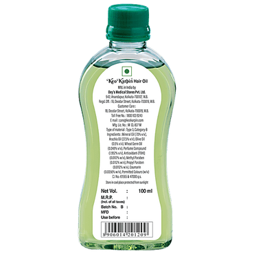 Keo Karpin Hair Oil - Non Sticky with & Olive Oil, 100 ml Bottle - GROFOO