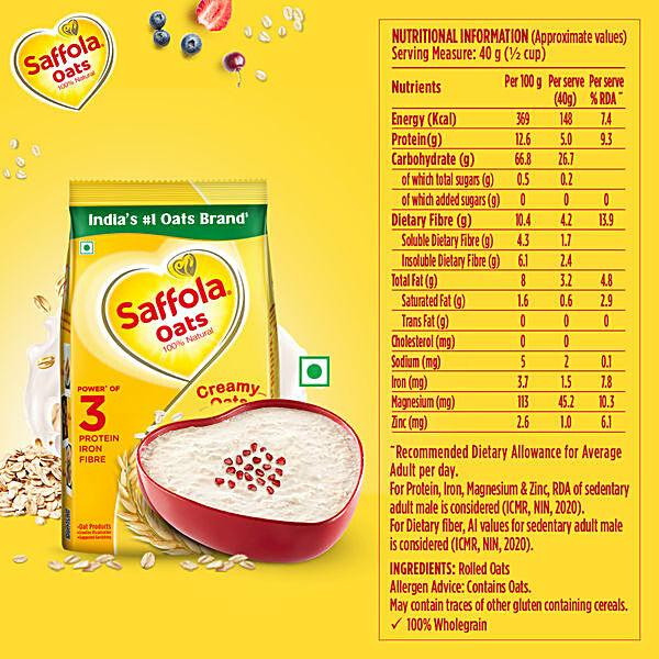 Saffola Oats, 500 g Pouch - GROFOO