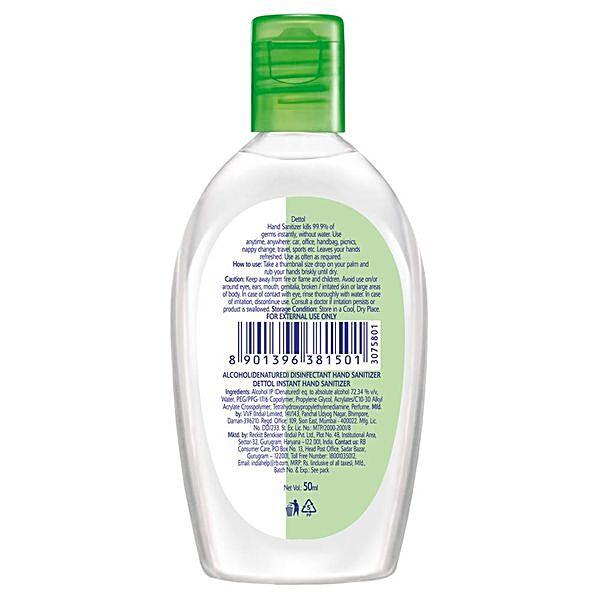 Dettol Original Instant Hand Sanitizer, 50 ml Bottle - GROFOO