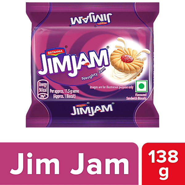 Britannia Jimjam Cream Biscuit, 138 g - GROFOO