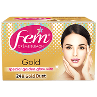 Fem Cr?me Bleach - Gold, Special Golden Glow with 24K Gold Dust, No Added Silicones, No Added Parabens, 24 g - GROFOO