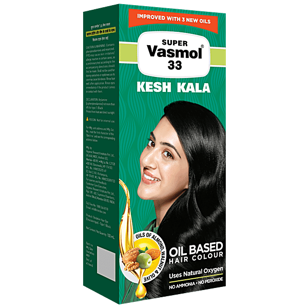 Super Vasmol 33 Hair Dye - Emulsion Type Kesh Kala, 100 ml - GROFOO