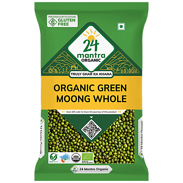 Green Moong Dal/Hesaru Bele - Whole, 500 g Pouch - GROFOO