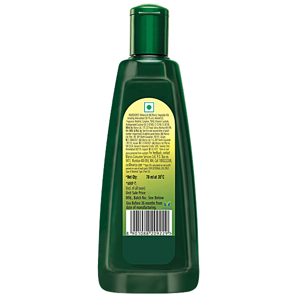 Nihar Naturals Shanti Badam Amla Hair Oil - Makes Hair Strong, Goodness Of Amla & Badam, 70 ml Bottle - GROFOO