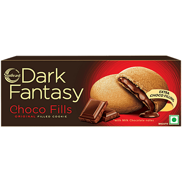 Sunfeast Dark Fantasy Choco Fills Cookie, 75 g Pouch - GROFOO