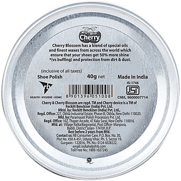 Cherry Blossom Wax Shoe Polish, Dark Tan, 40 g - GROFOO