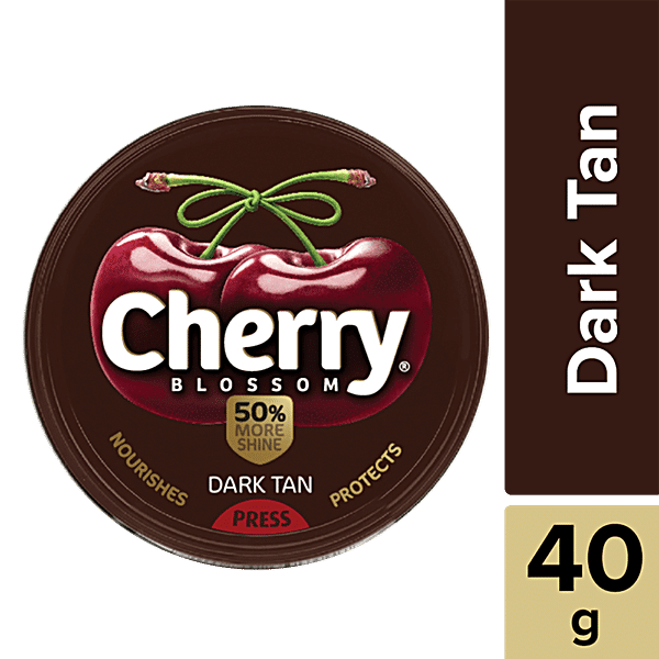 Cherry Blossom Wax Shoe Polish, Dark Tan, 40 g - GROFOO