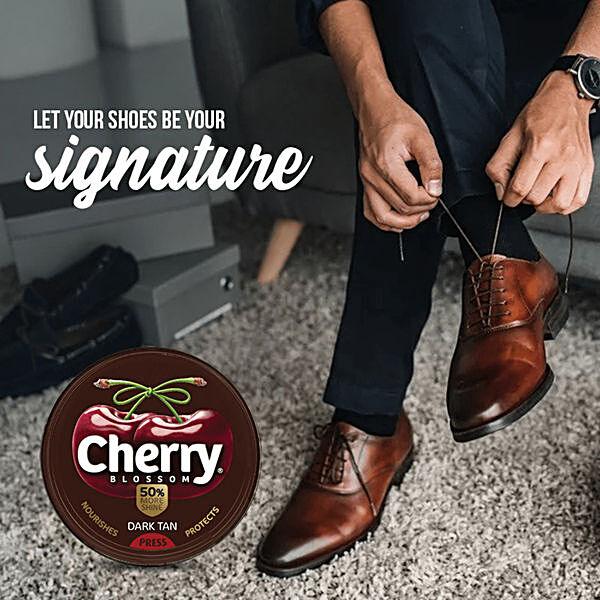 Cherry Blossom Wax Shoe Polish, Dark Tan, 15 g - GROFOO