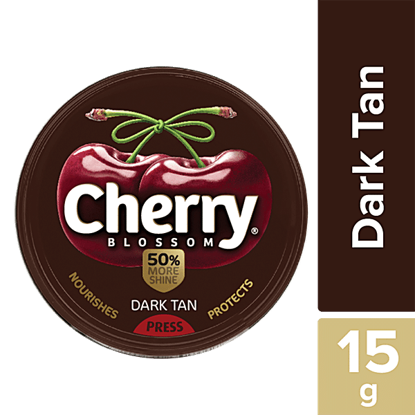 Cherry Blossom Wax Shoe Polish, Dark Tan, 15 g - GROFOO