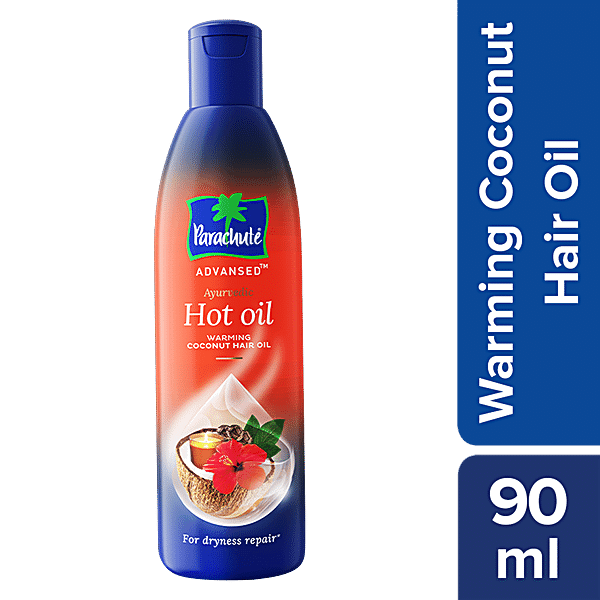 Parachute  Advansed Deep Conditioning Hot Oil - For Winter Dryness, Nourishes Dry Hair, Ayurvedic Warming Oils, 90 ml Bottle - GROFOO