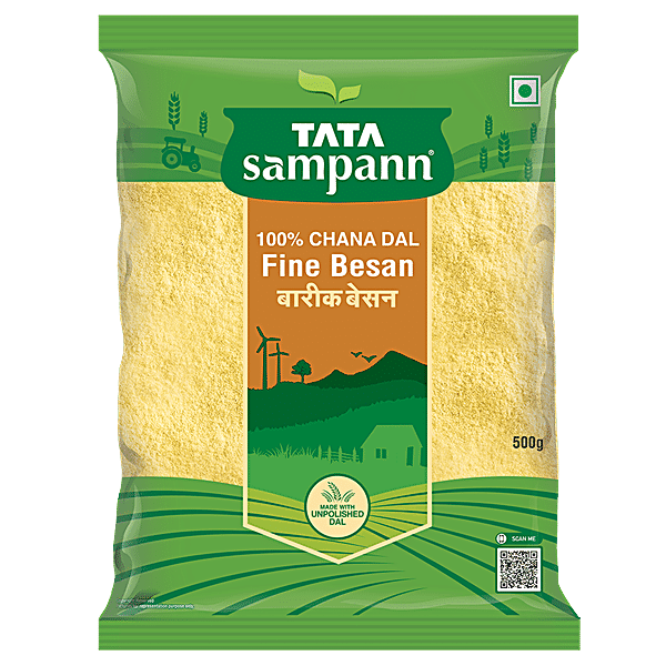 Tata Sampann Fine Besan/Kadale Hittu - 100% Chana Dal, 500 g - GROFOO