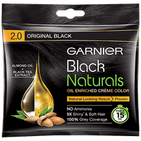 Garnier Black Naturals Hair Colour, 20 ml + 20 g Shade 2, Original Black - GROFOO