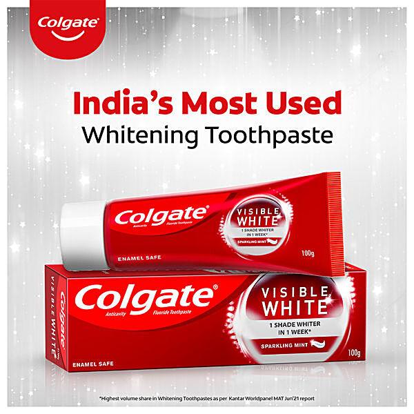 Colgate Visible White Toothpaste - Sparkling Mint, 50 g - GROFOO