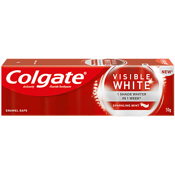 Colgate Visible White Toothpaste - Sparkling Mint, 50 g - GROFOO