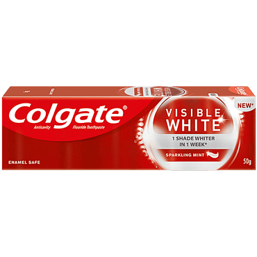 Colgate Visible White Toothpaste - Sparkling Mint, 50 g - GROFOO