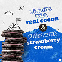 Cadbury Oreo Strawberry Creme Sandwich Biscuit, 113.75 g - GROFOO